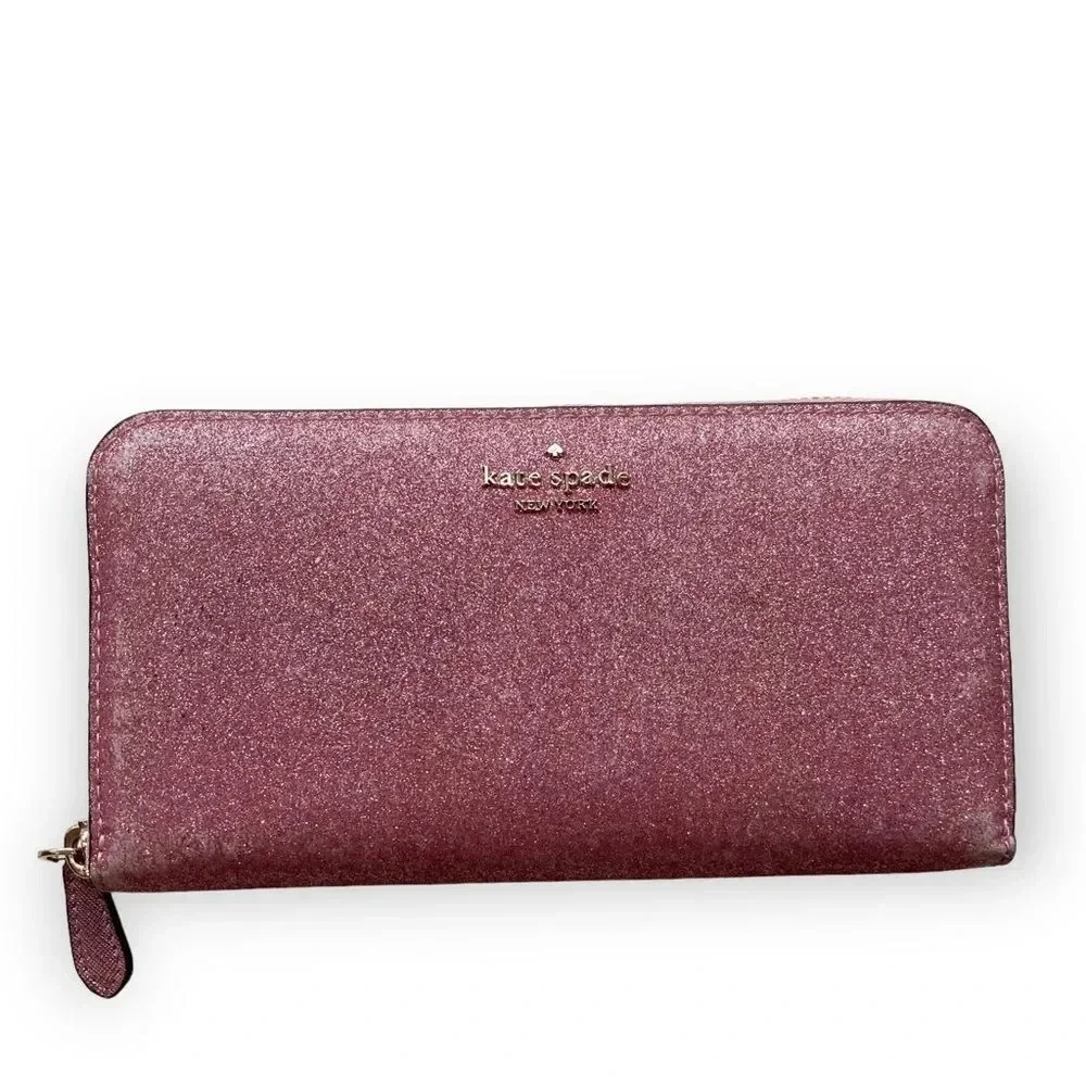 KATE SPADE Lola Glitter Tote & Wallet Pink Set